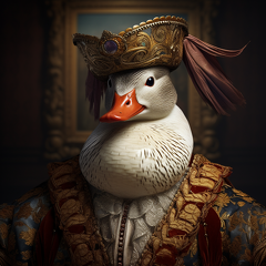 lordmunchkin a renaissance style portrait of a duck dressed as  265566f6-5c2f-43bd-a4f3-1fc1c2195bf9