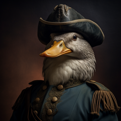 lordmunchkin a mallard duck dressed as a general in the style o 715c8bbc-81e4-4e89-b9df-2be53cf8e1c4
