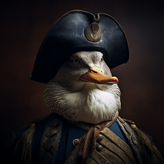 lordmunchkin a mallard duck dressed as a general in the style o 7e655e2b-b9f5-4eb8-916c-c2866a05146a
