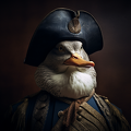 lordmunchkin a mallard duck dressed as a general in the style o 7e655e2b-b9f5-4eb8-916c-c2866a05146a