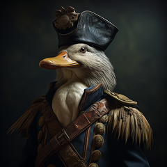 lordmunchkin a mallard duck dressed as a general in the style o cc67b4ad-bb68-4322-959f-7b50fec20fcd
