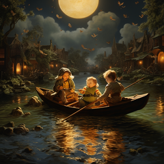lordmunchkin children enjoying a river in canoes and inner tube a8524a72-5c08-4a8a-beb4-56d5cf5266fa