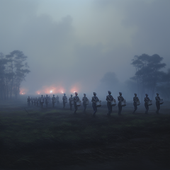 lordmunchkin marching band practice in oil field misty at dusk c068c18d-3b7d-41d2-b08f-6c281394c328