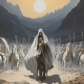 lordmunchkin A landscape of a wizard on a white horse with whit a5bf392e-8caf-4c67-afbb-57109398253d