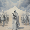 lordmunchkin A landscape of a wizard on a white horse with whit a57ada57-55f7-48ff-b807-f6b6358d7b81