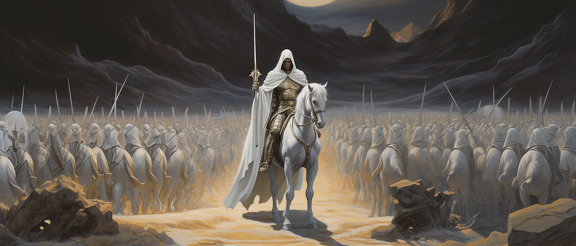lordmunchkin A landscape of a wizard on a white horse with whit ebb999fa-334a-4d08-bc2c-bae5510a0468