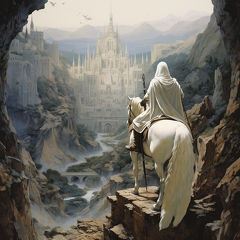 lordmunchkin A wizard dressed in white robes on a white horse o 22536f00-df14-4cde-97bb-28b4144ed549