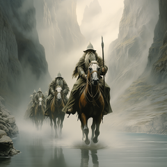 lordmunchkin Gandalf arriving with mounted soldiers at the batt 6425675d-541b-48d4-8ab1-236b8a24f057
