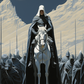 lordmunchkin Wizard on a white horse with white robes with whit 23bc56be-e3c2-420c-9cb2-ce2f9777083a