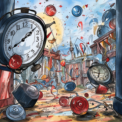 lordmunchkin Cartoon of clocks having a party celebrating the e c95c6681-ea20-4c8f-ab98-ef7acb13b2bd