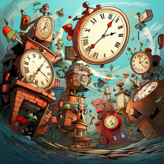 lordmunchkin Cartoon of clocks having a party celebrating the e c95c6681-ea20-4c8f-ab98-ef7acb13b2bd (1)