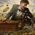 lordmunchkin A man finding a treasure chest filled with gold co aefa3583-21db-49c0-92b6-60176b556036 (1)