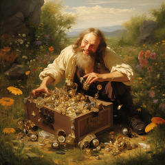 lordmunchkin A man finding a treasure chest filled with gold co 8eee6fbf-debb-4174-a3ef-e2bd81b30406 (1)