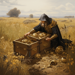 lordmunchkin Medieval illustration of a man finding a treasure  5a13f88a-6264-4855-9d24-ba81e6ce0189