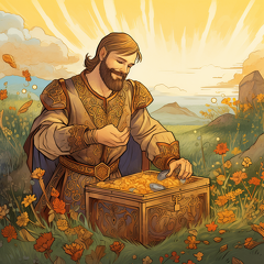lordmunchkin Medieval illustration of a man finding a treasure  8019b252-9a6e-4f00-9def-1ad1647bdeb4