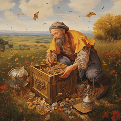 lordmunchkin Medieval illustration of a man finding a treasure  88b17207-4dfb-45f0-85aa-053b08da5907 (1)