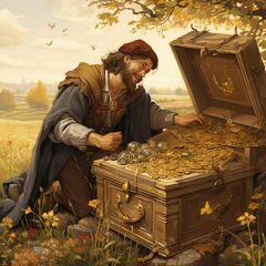 lordmunchkin Medieval illustration of a man finding a treasure  88b17207-4dfb-45f0-85aa-053b08da5907 (2)