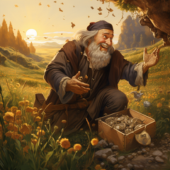 lordmunchkin Medieval illustration of a man finding a treasure  7b40d6fb-4c1e-48a3-99ce-9b5c0c731f7c