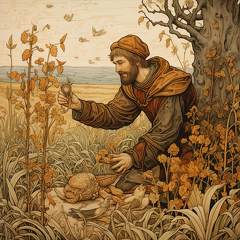 lordmunchkin Medieval illustration of a man finding a treasure  7b40d6fb-4c1e-48a3-99ce-9b5c0c731f7c (1)