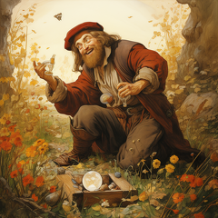 lordmunchkin Medieval illustration of a man finding a treasure  b454fe36-af82-4f2b-b303-9796bb1af72f