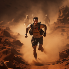lordmunchkin an action shot of a runner running an ultra-marath 0b721a3f-5820-4203-9c71-52caba1d15eb
