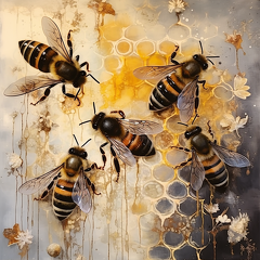 lordmunchkin an encaustic painting of honey bees building a h 3b54a35a-ca41-479f-b0d8-c4190ad0e891 1