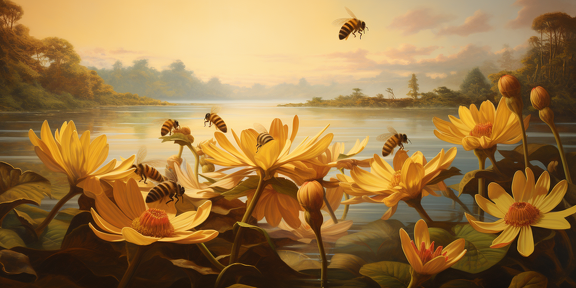 lordmunchkin A detailed painting of honey bees building a hiv 36d44f06-d4d1-48df-b0e9-490226058ce0 0