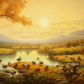 lordmunchkin A detailed painting of honey bees building a hiv 93eae628-26b6-4b94-879f-dee9da46f0d1 2