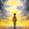 lordmunchkin Draw a hopeful illustration of a child returning 8fca84cb-491d-487e-a284-5d6d3f2e081f 0