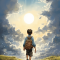 lordmunchkin Draw a hopeful illustration of a child returning 8fca84cb-491d-487e-a284-5d6d3f2e081f 3