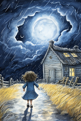 lordmunchkin Draw a hopeful illustration of a child returning 09cae0f6-74a0-461b-90c2-8c4c3500d23f 1
