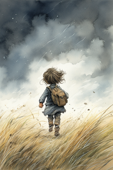 lordmunchkin Draw a hopeful illustration of a child returning 17add953-8f5f-464a-adb3-71b5263a35c0 0