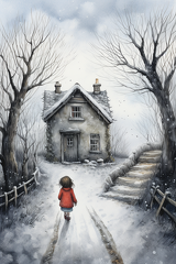 lordmunchkin Draw a hopeful illustration of a child returning 09cae0f6-74a0-461b-90c2-8c4c3500d23f 0