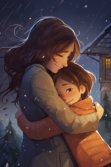 lordmunchkin Draw an illustration of a child being hugged by  07260d81-750b-405c-8a2c-aac60353fe30 2