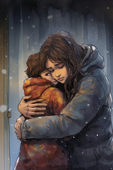 lordmunchkin Draw an illustration of a child being hugged by  07260d81-750b-405c-8a2c-aac60353fe30 3