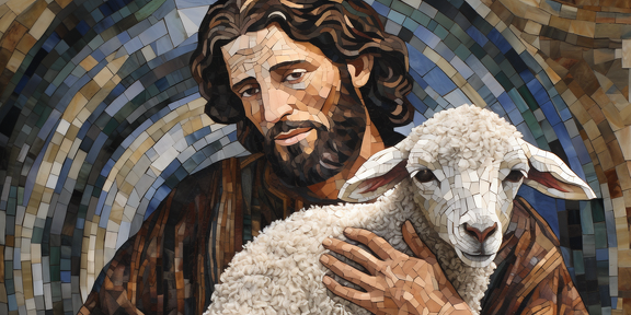 lordmunchkin A mosaic of a shepherd from Bible times carrying a7f394a1-9e4d-43ca-8c72-64ff0570d498 3