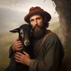 lordmunchkin An oil painting of a shepherd from bible times h e820cc16-d563-430a-a63b-96ab1d6c1617 0