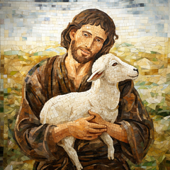 lordmunchkin A mosaic of a shepherd from Bible times carrying 67ef4a05-a14b-4235-8de1-5a5791889176 3