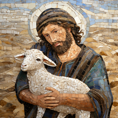 lordmunchkin A mosaic of a shepherd from Bible times carrying 67ef4a05-a14b-4235-8de1-5a5791889176 1
