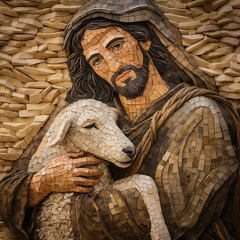 lordmunchkin A mosaic of a shepherd from Bible times lovingly 894375bd-4fe4-449c-9348-5354cc546b59 0
